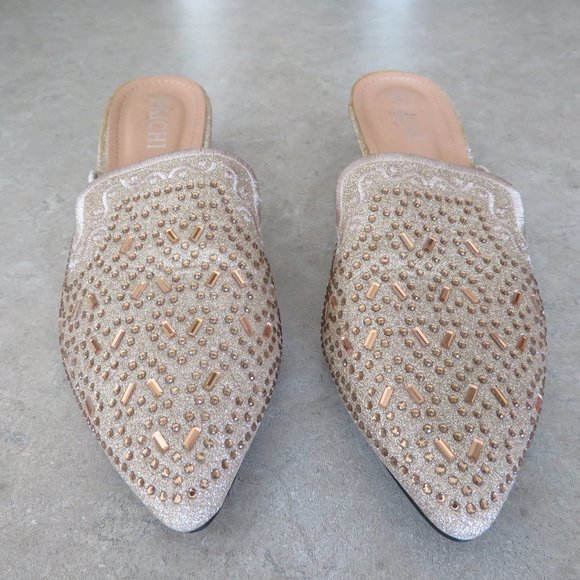 Mule Shoes | Women's Size 7-7.5 | Gold - Picture 1 of 11